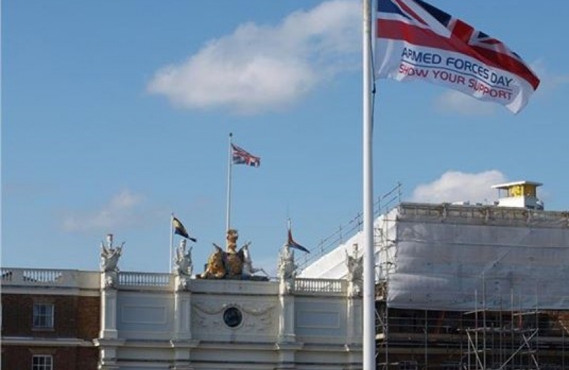 Woolwich Barracks and the Armed Forces Day flag