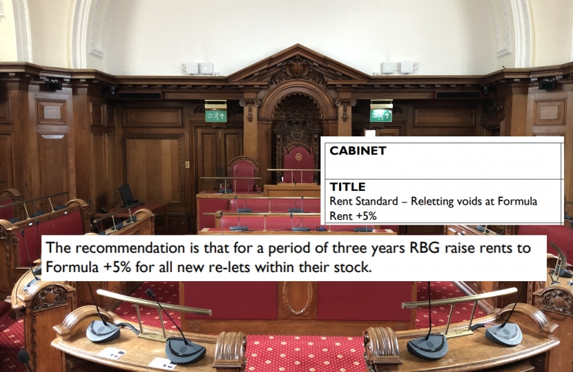 Extracts from the Cabinet report highlighting the proposed increase in rents