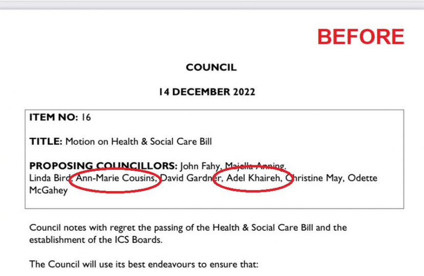 'Reckless' Labour motion on NHS