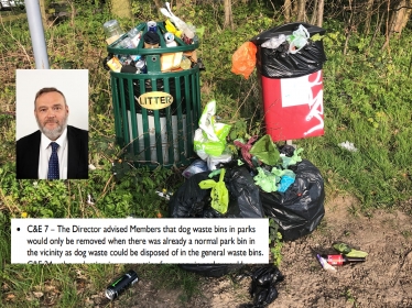 Overflowing bins and extract of response to Cllr Drury