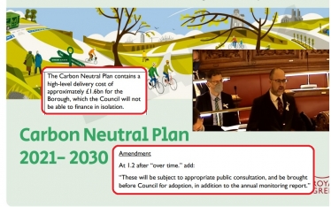 Carbon Neutral plan with text of costs and amendment