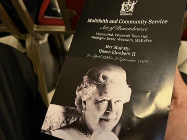 Her Late Majesty Queen Elizabeth II multi faith event programme