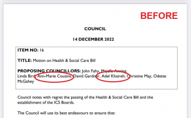 'Reckless' Labour motion on NHS
